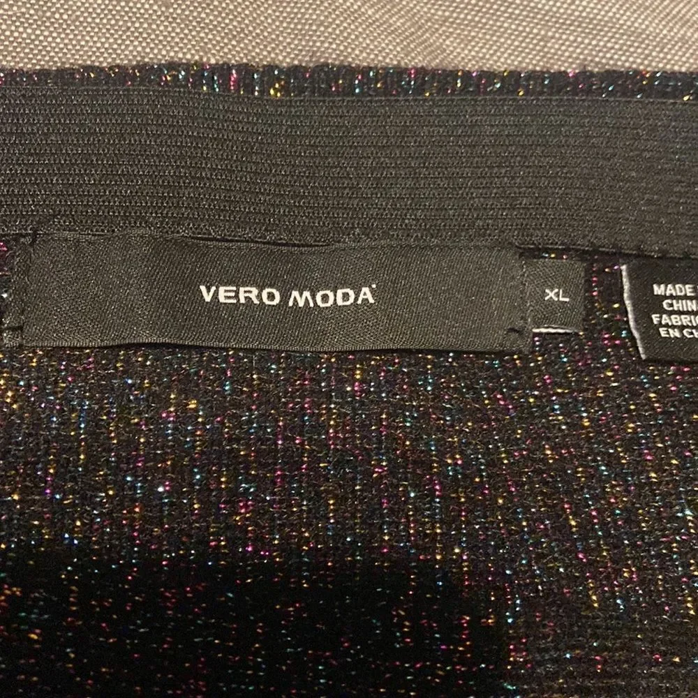 Vero Moda Black Skirt With Colorful Shimmer Ladies XL